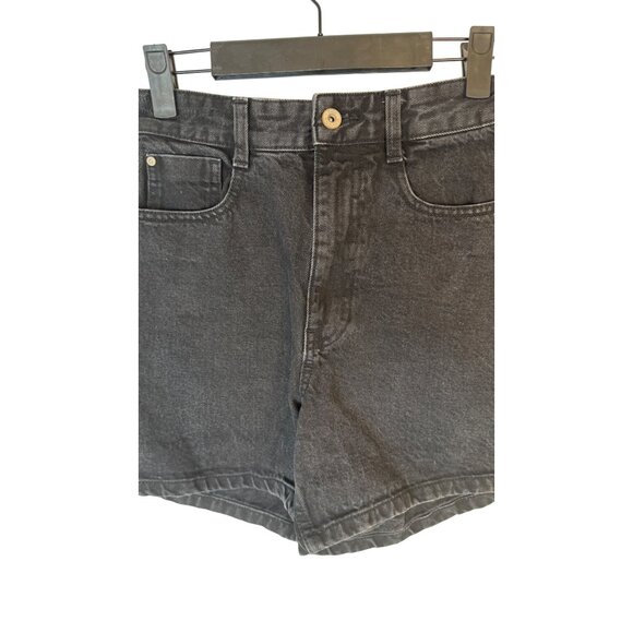 ZARA Size 2 Black High-Waisted Denim Shorts - Picture 7 of 14